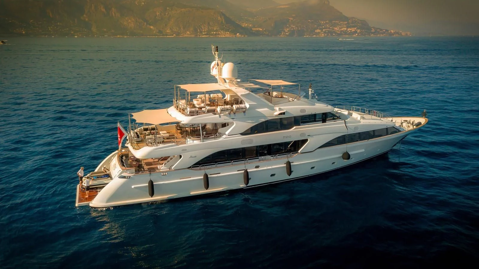 a boat in the water aboard MINA Yacht for Sale