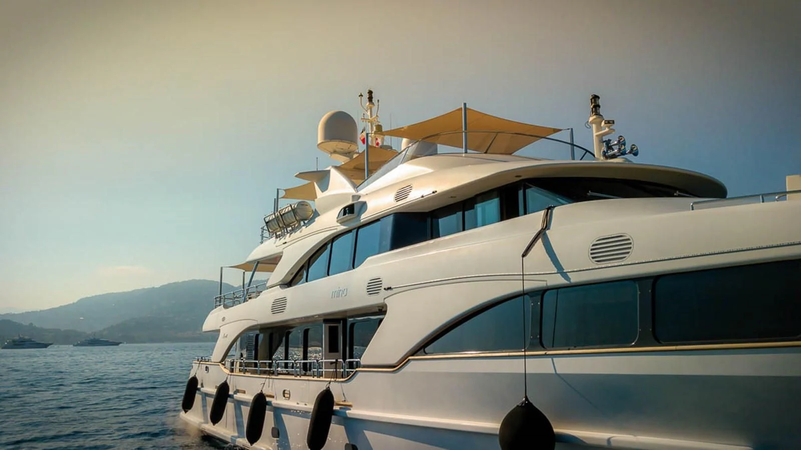 a boat with a person on top aboard MINA Yacht for Sale