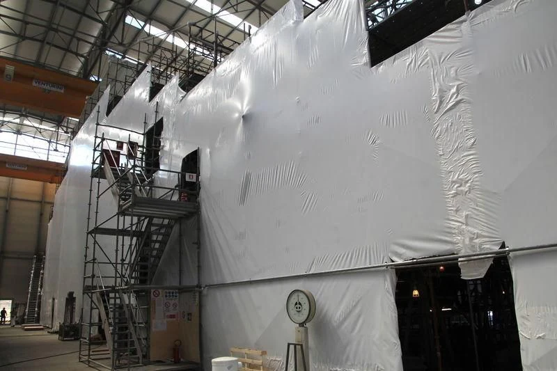 a large white machine aboard OCEANBIRD Yacht for Sale