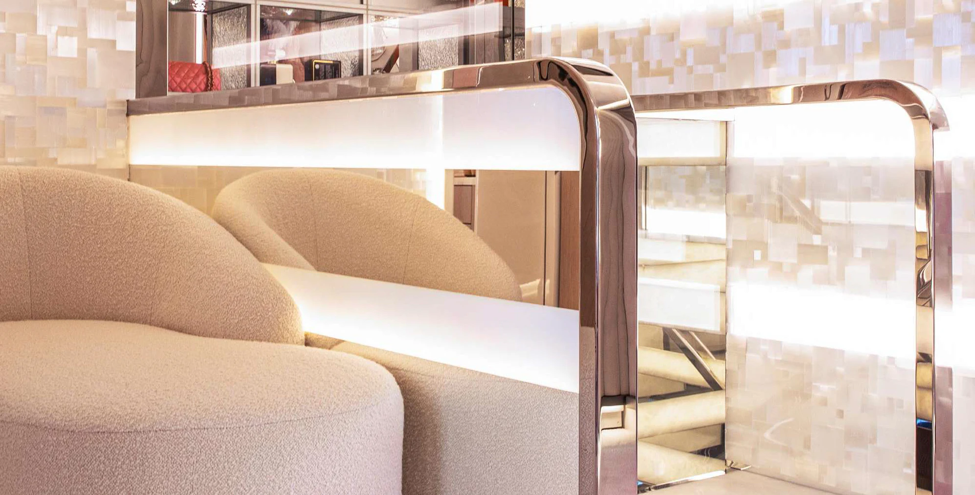 a room with a couch and a window aboard OCEANBIRD Yacht for Sale