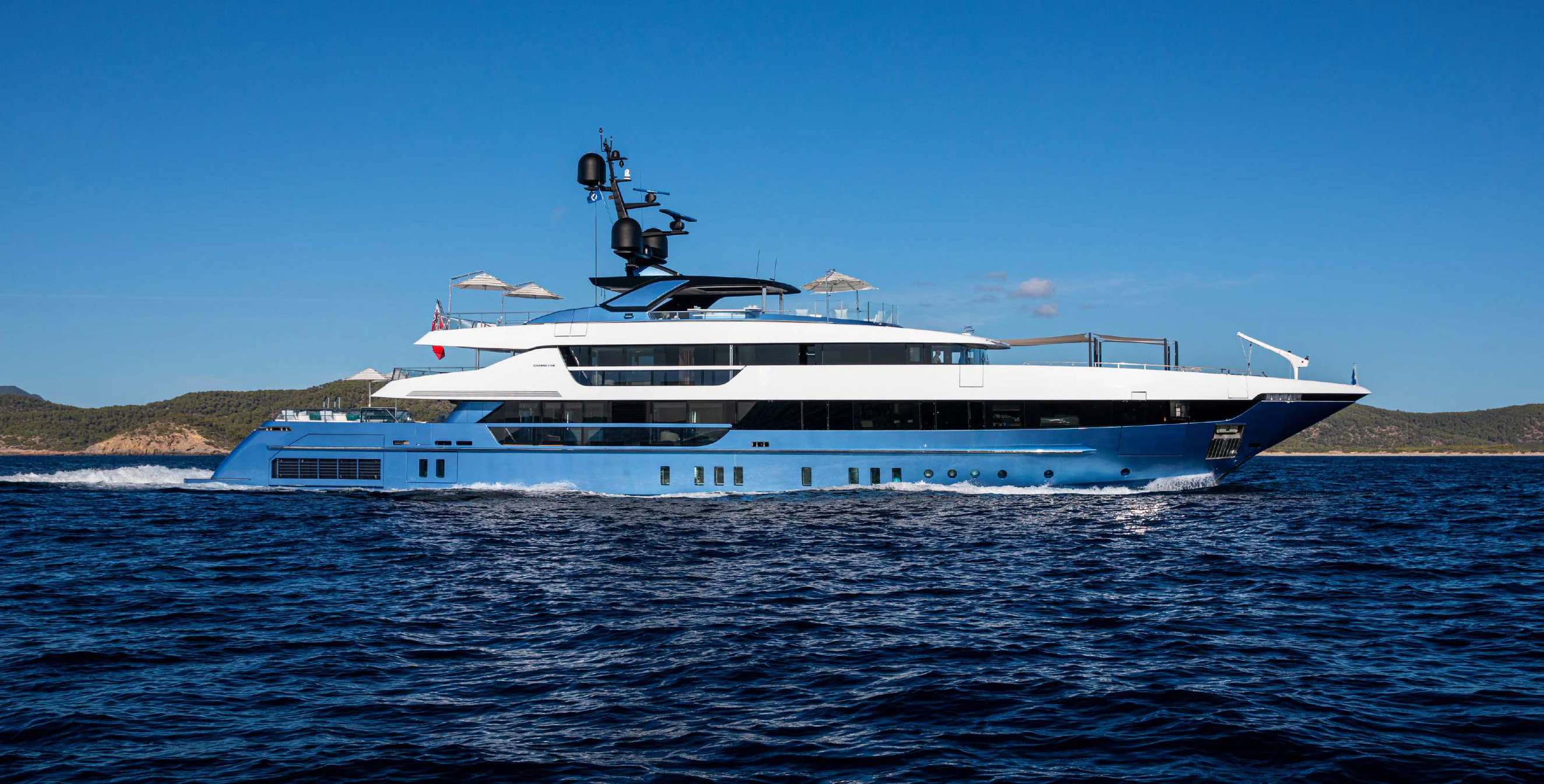 a large white boat in the water aboard OCEANBIRD Yacht for Sale