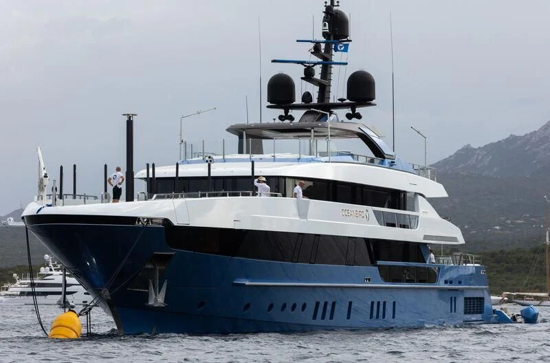 a large boat on the beach aboard OCEANBIRD Yacht for Sale