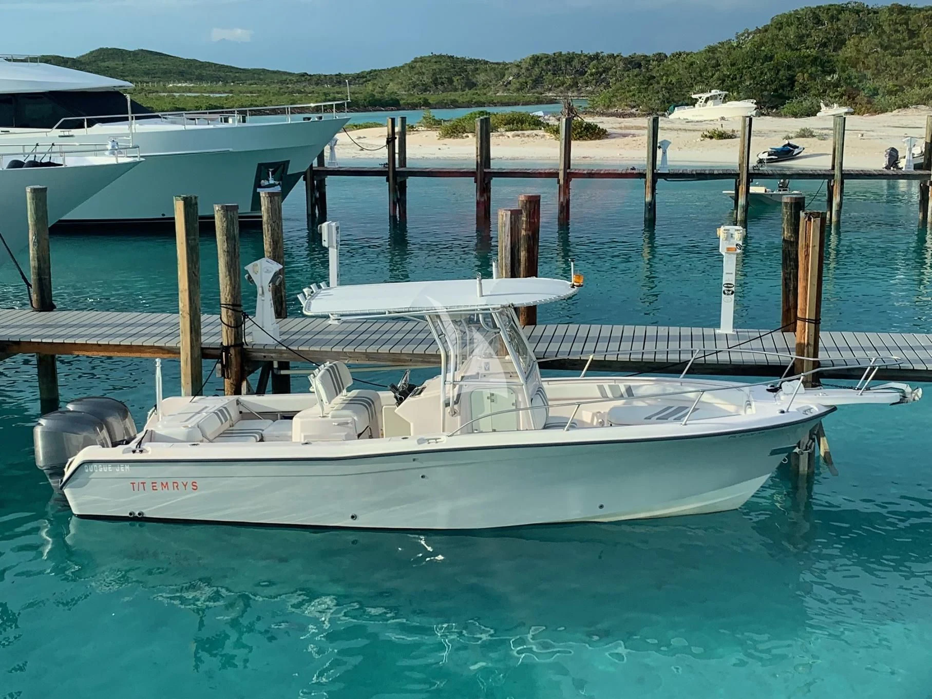 a boat in the water aboard EMRYS Yacht for Sale