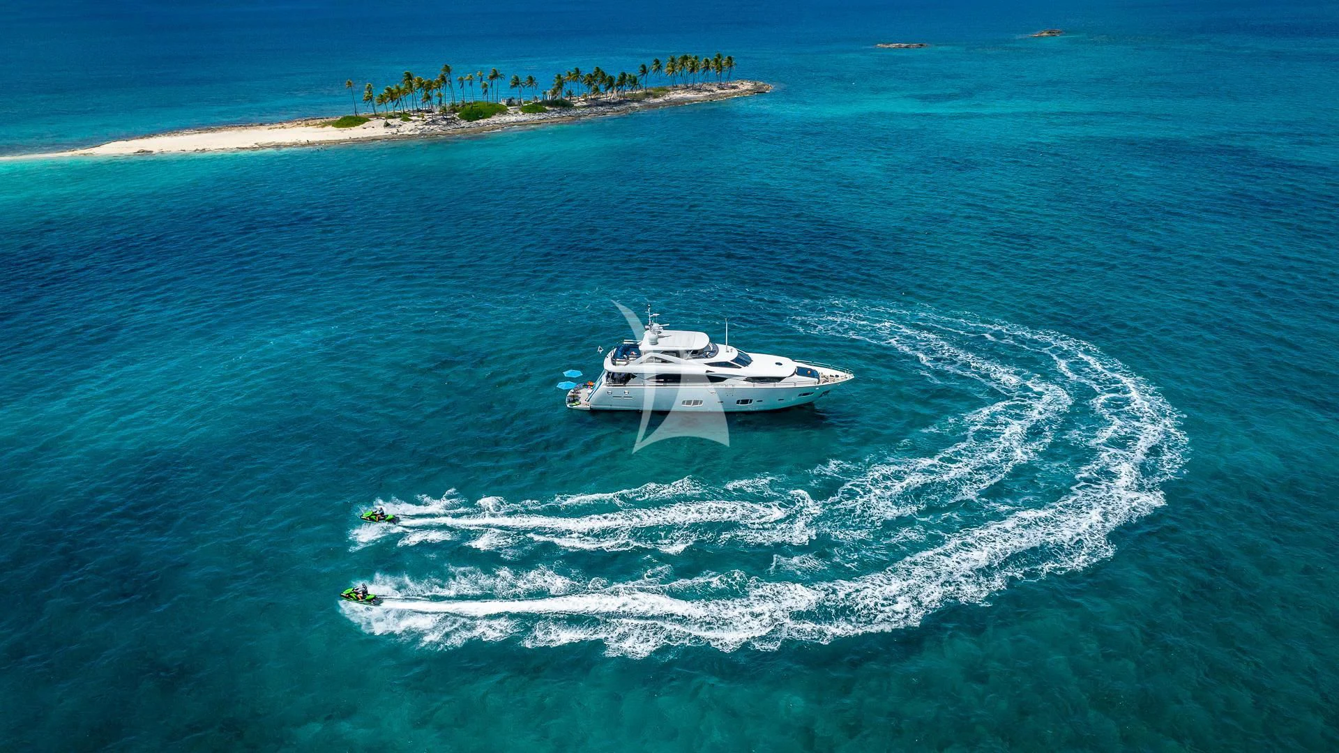 a boat sailing on the sea aboard EMRYS Yacht for Sale