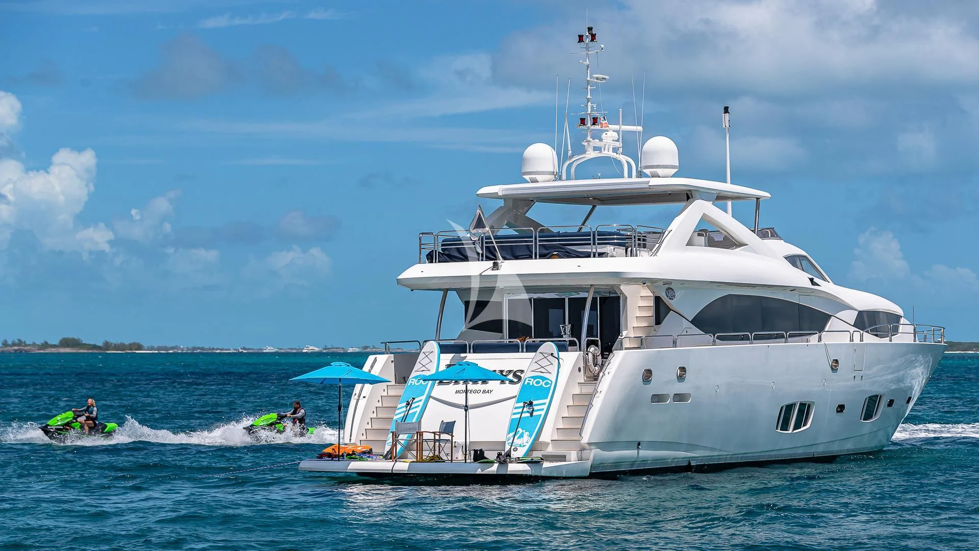 a boat on the water aboard EMRYS Yacht for Sale
