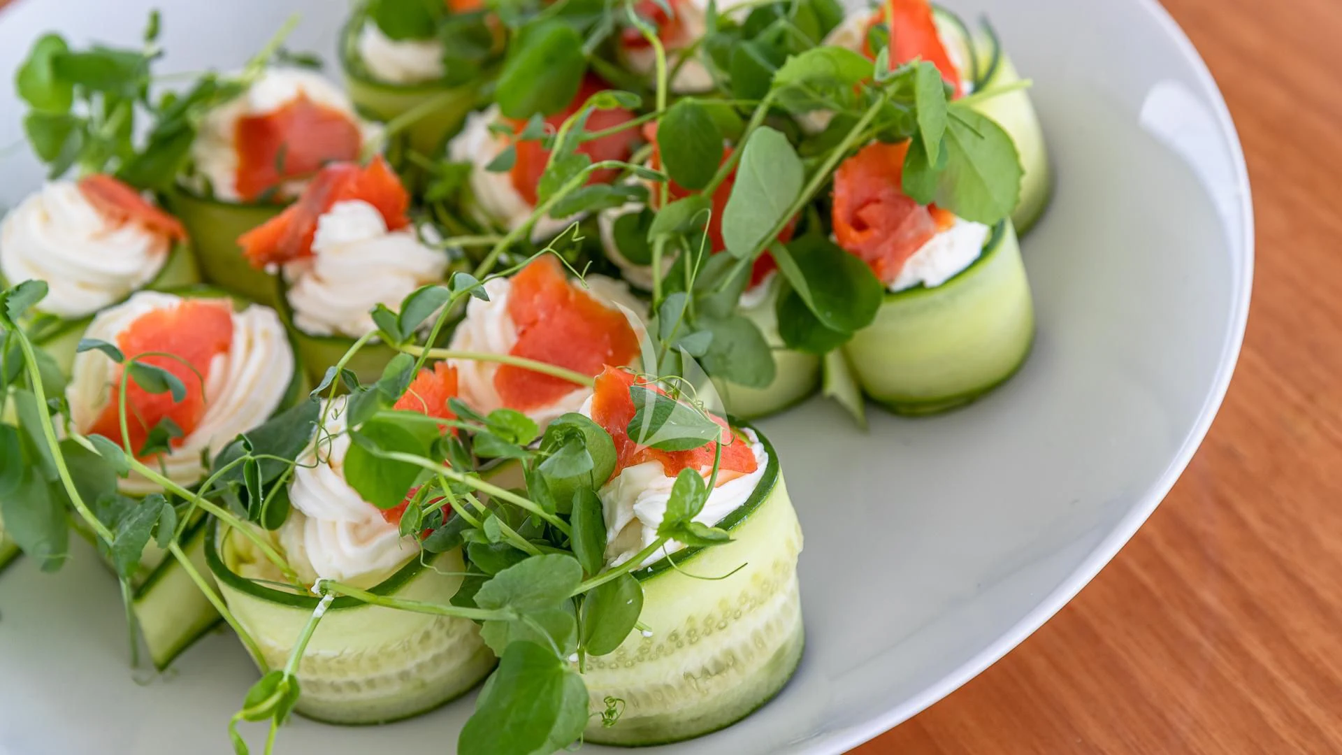 a plate of food aboard EMRYS Yacht for Sale