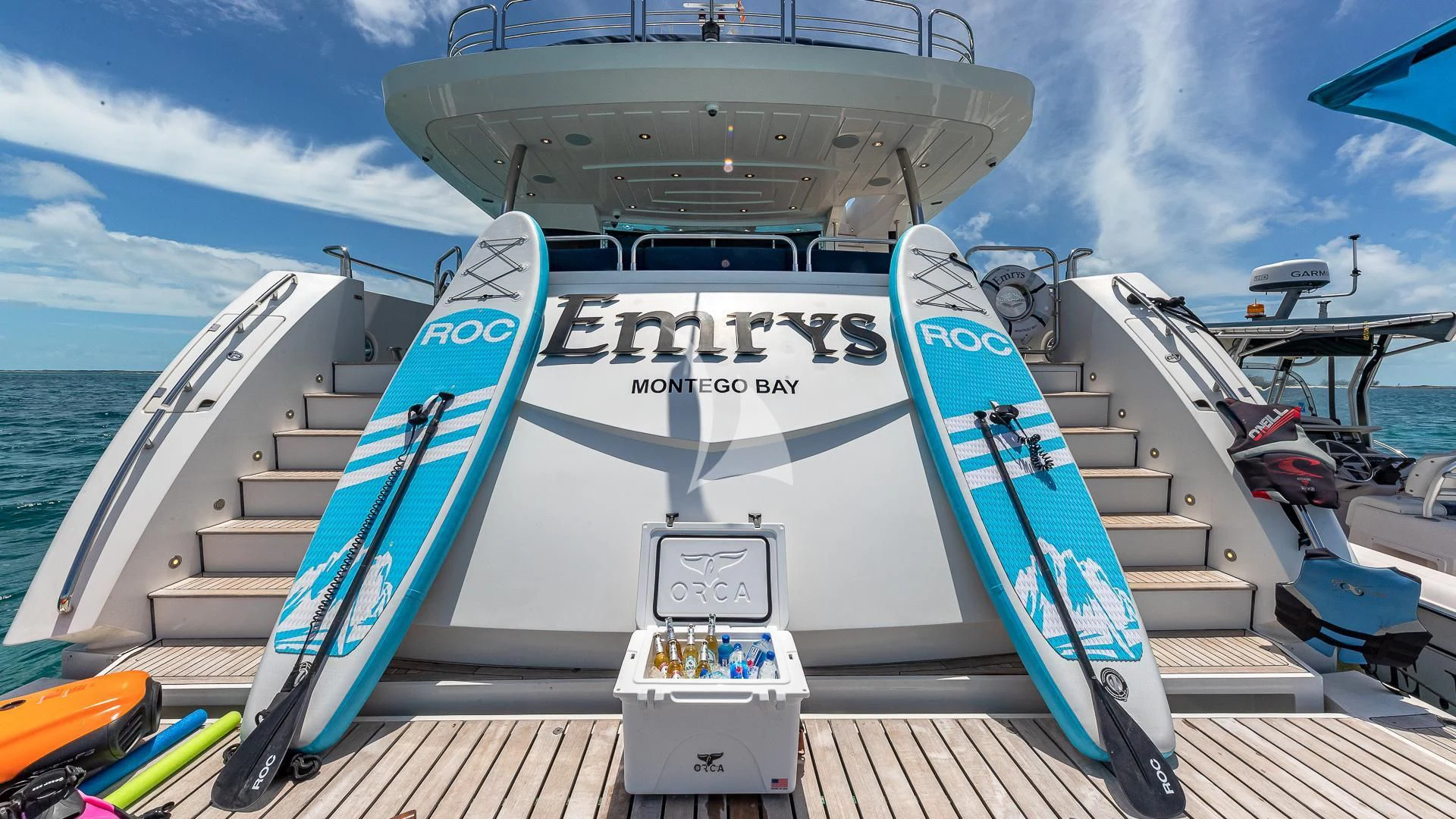 a boat on the water aboard EMRYS Yacht for Sale