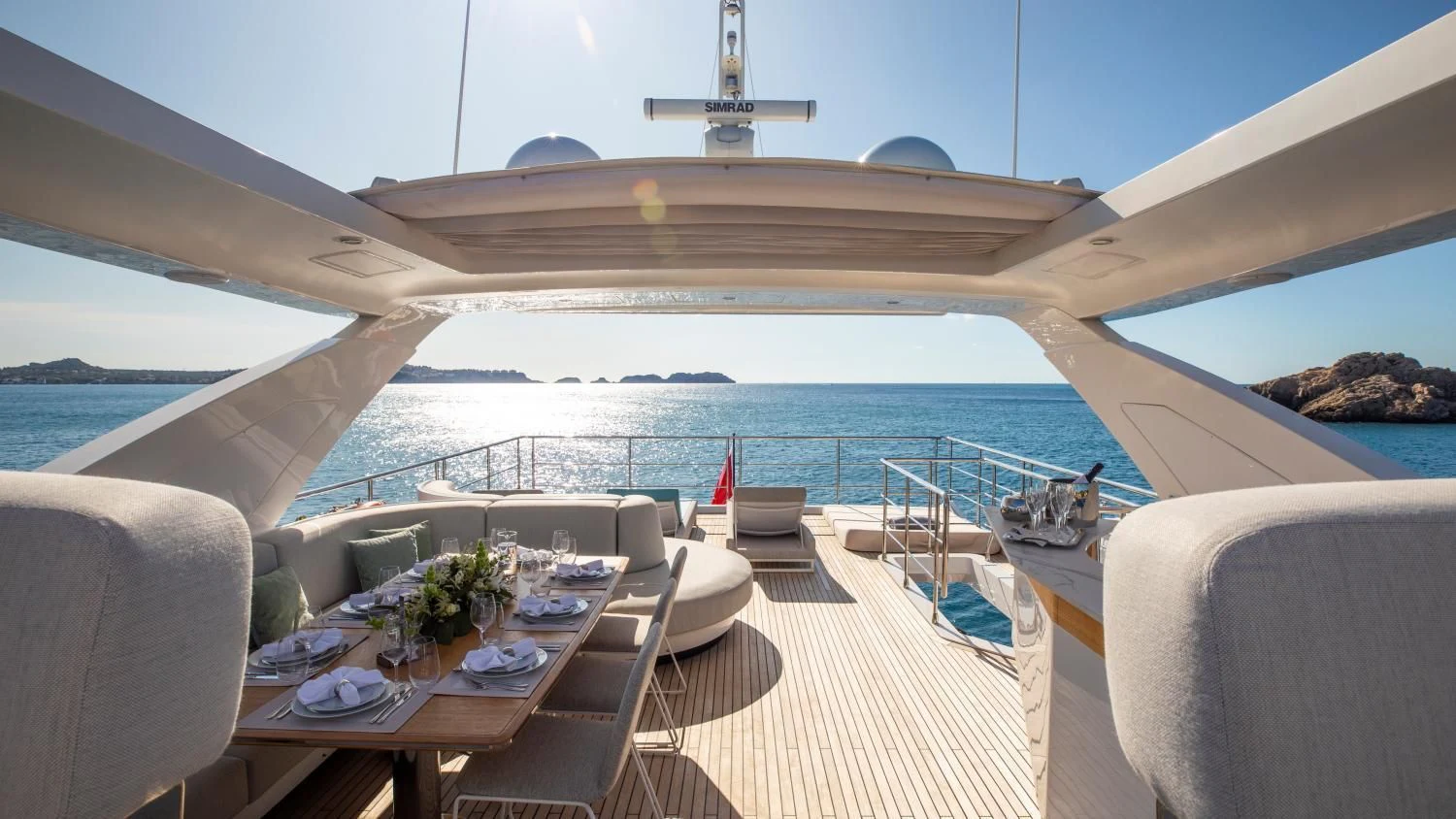 a large boat on the water aboard CLOUDY BAY Yacht for Sale