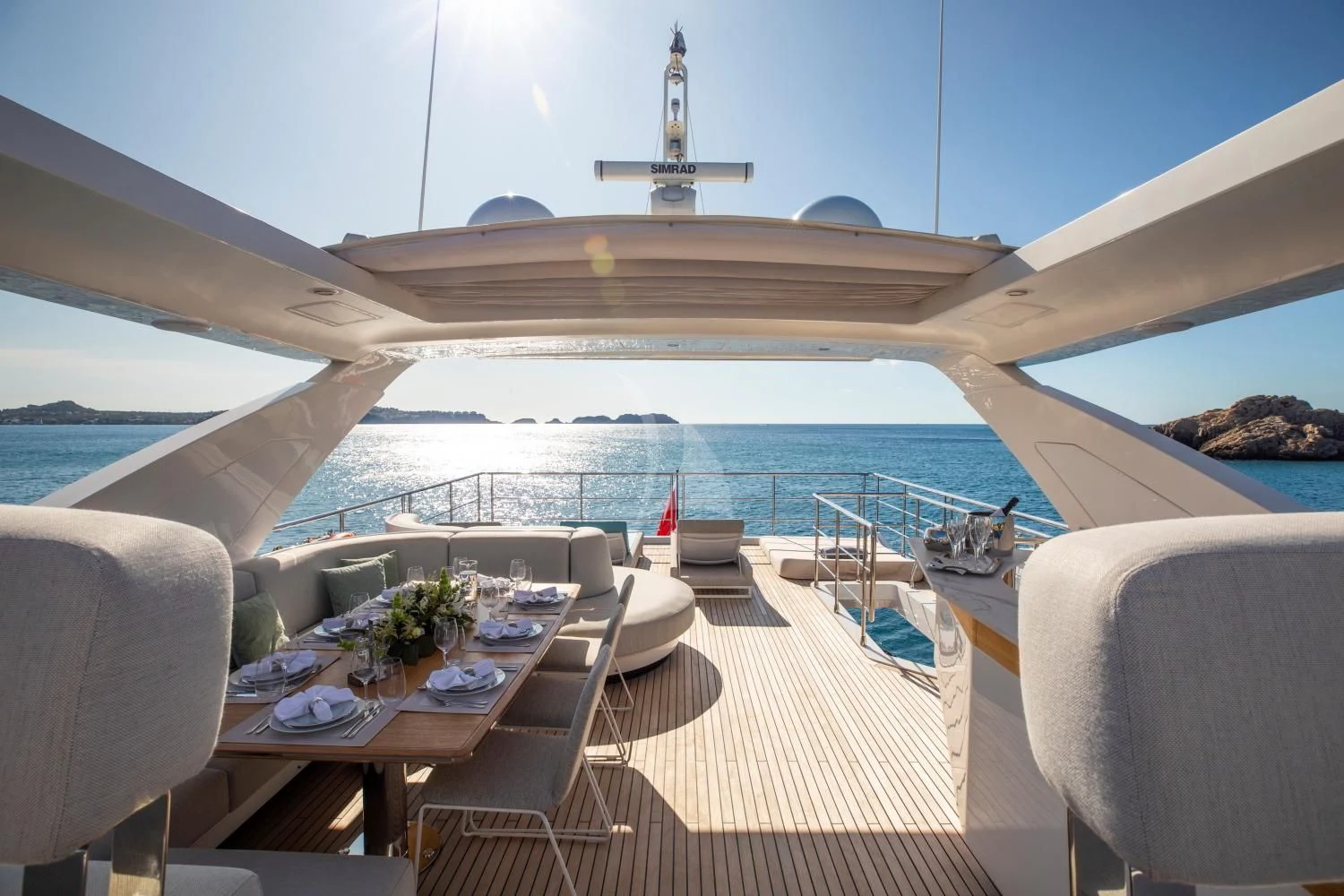 a large boat on the water aboard CLOUDY BAY Yacht for Sale