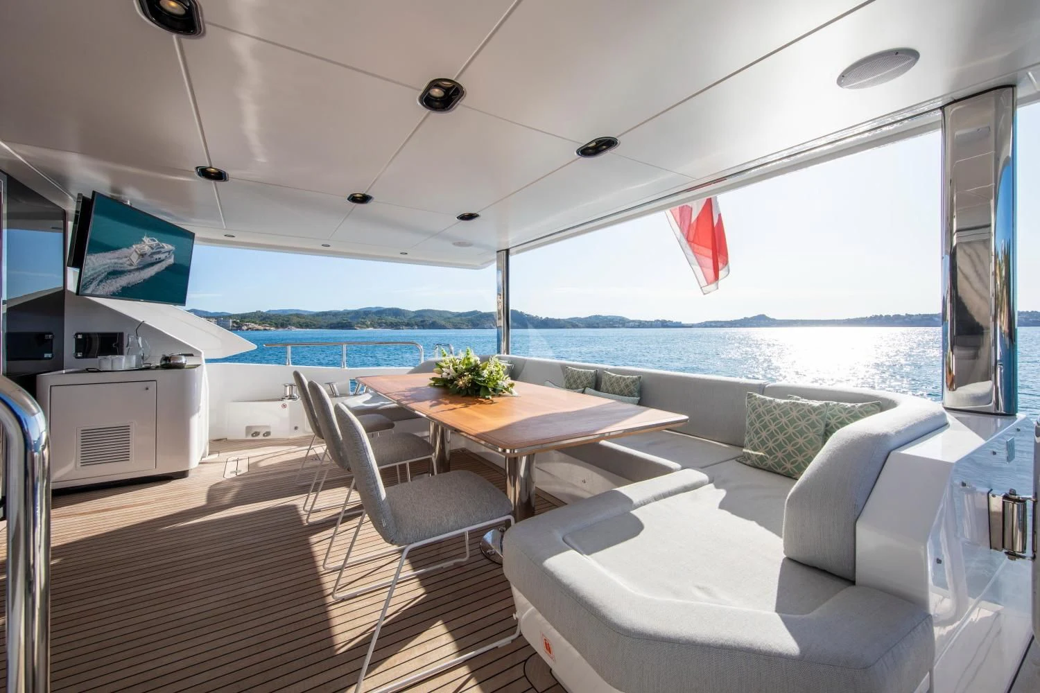 a large boat on the water aboard CLOUDY BAY Yacht for Sale
