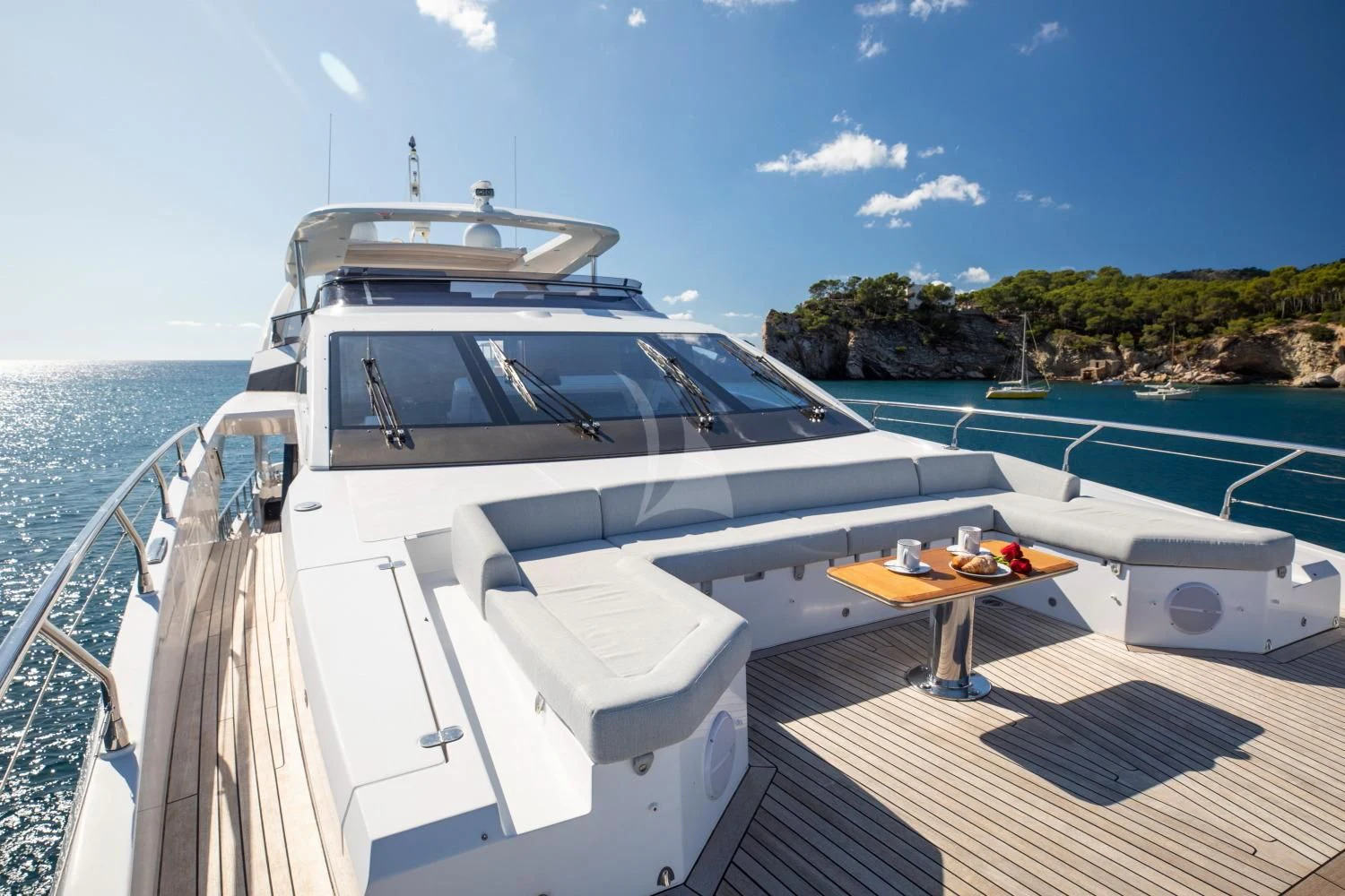 a boat on a deck aboard CLOUDY BAY Yacht for Sale