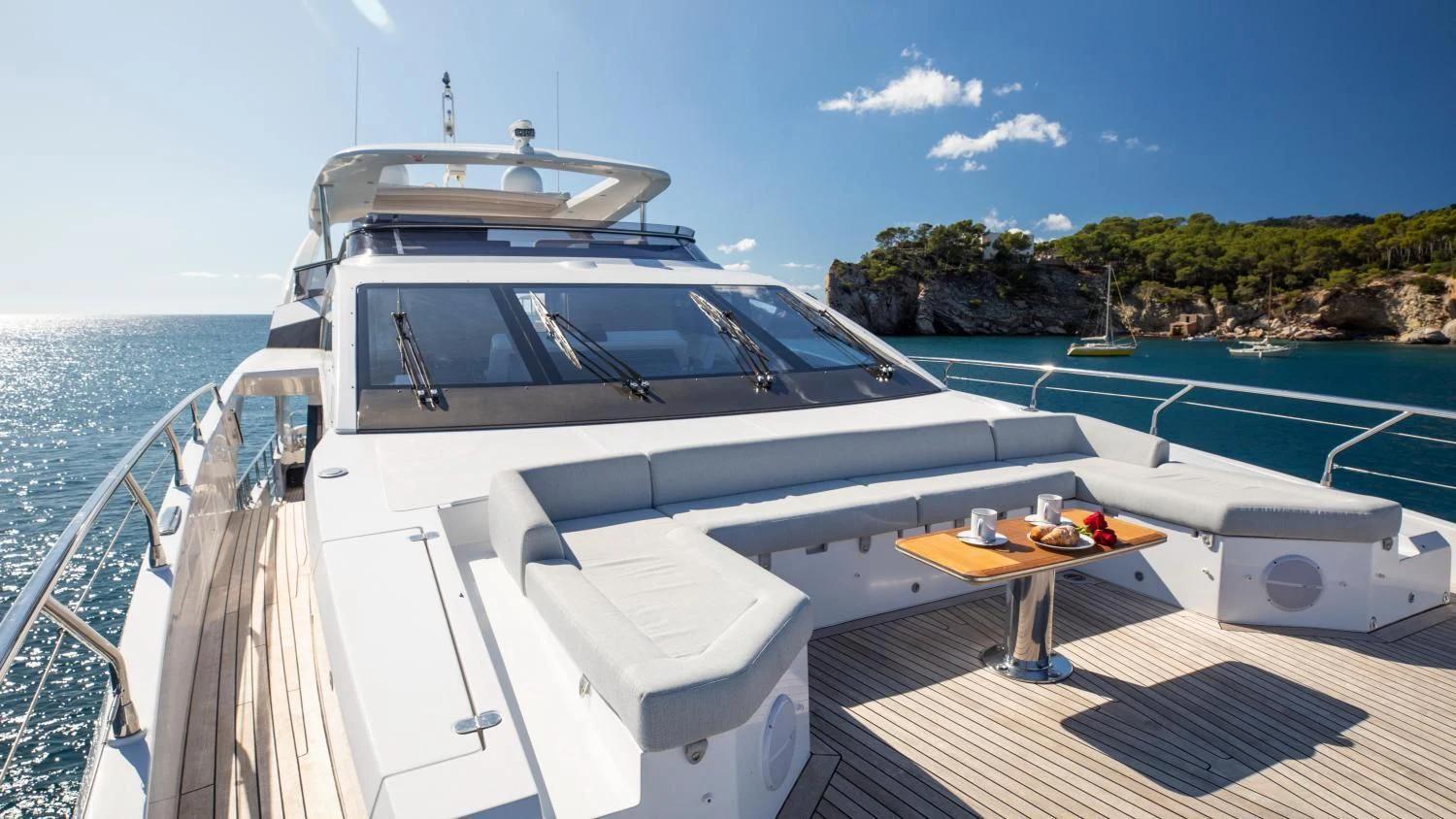 a boat on the water aboard CLOUDY BAY Yacht for Sale