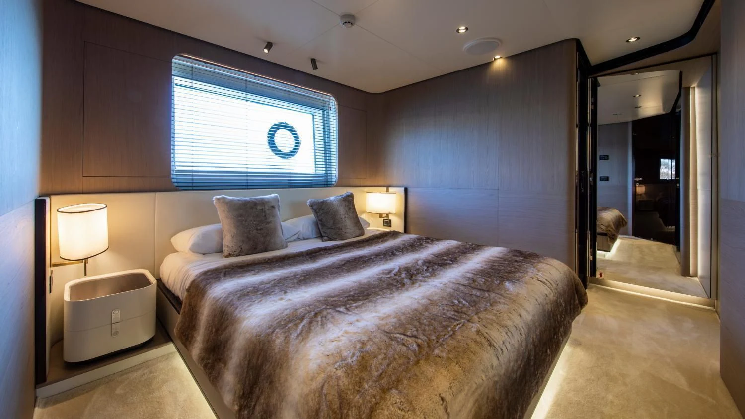 a bed in a room aboard CLOUDY BAY Yacht for Sale