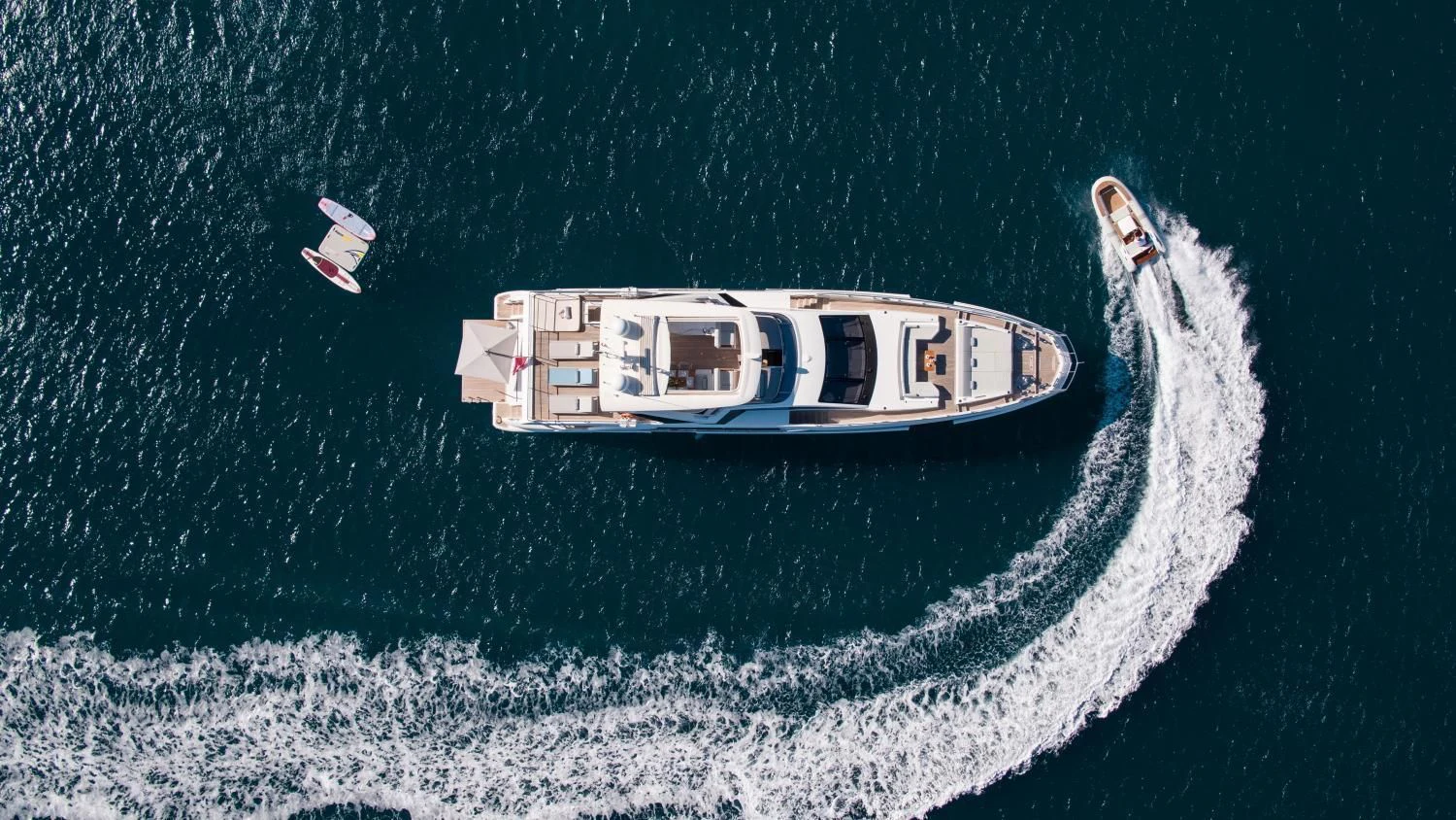 a high angle view of a boat aboard CLOUDY BAY Yacht for Sale