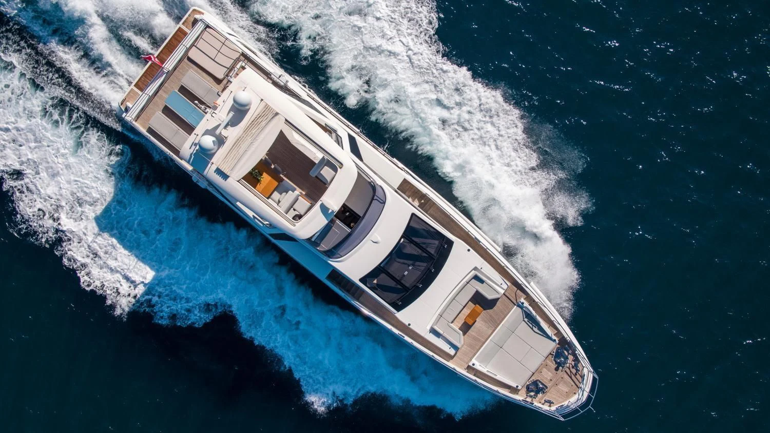 a high angle view of a ship aboard CLOUDY BAY Yacht for Sale