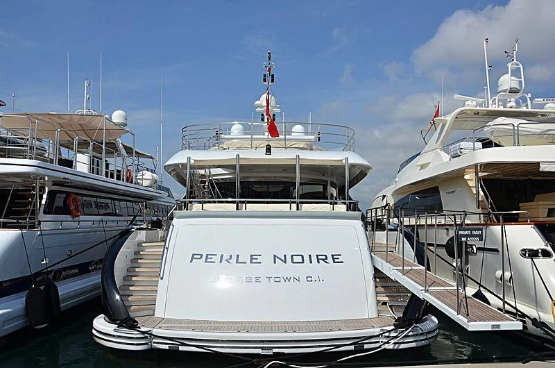 a boat docked at a pier aboard AILISH V Yacht for Sale