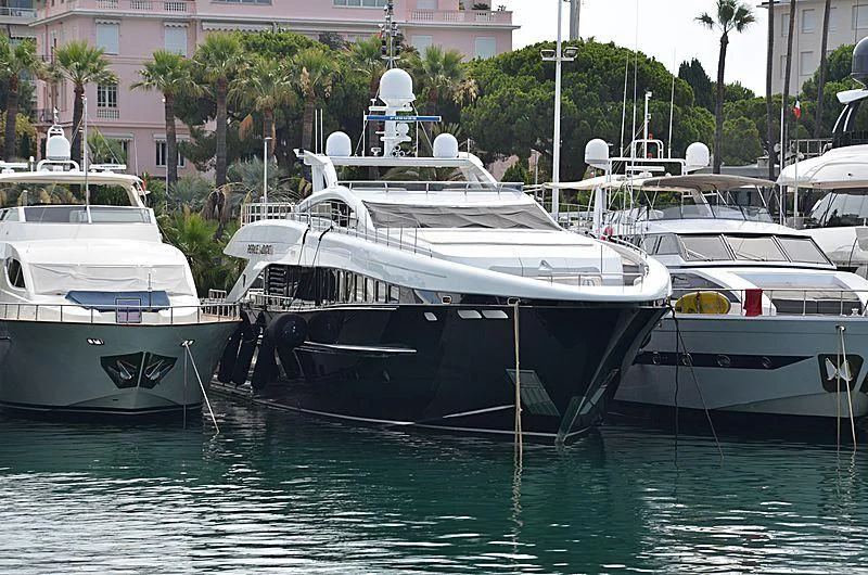 several boats are parked in a harbor aboard AILISH V Yacht for Sale
