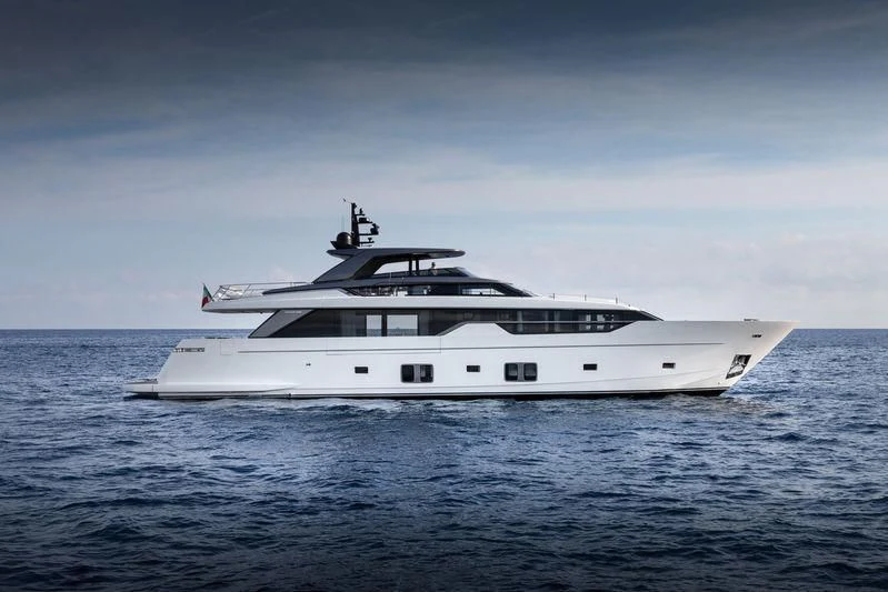a white yacht in the water aboard PIOLA Yacht for Sale