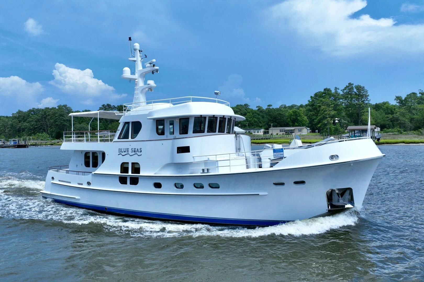 a boat on the water aboard BLUE SEAS Yacht for Sale