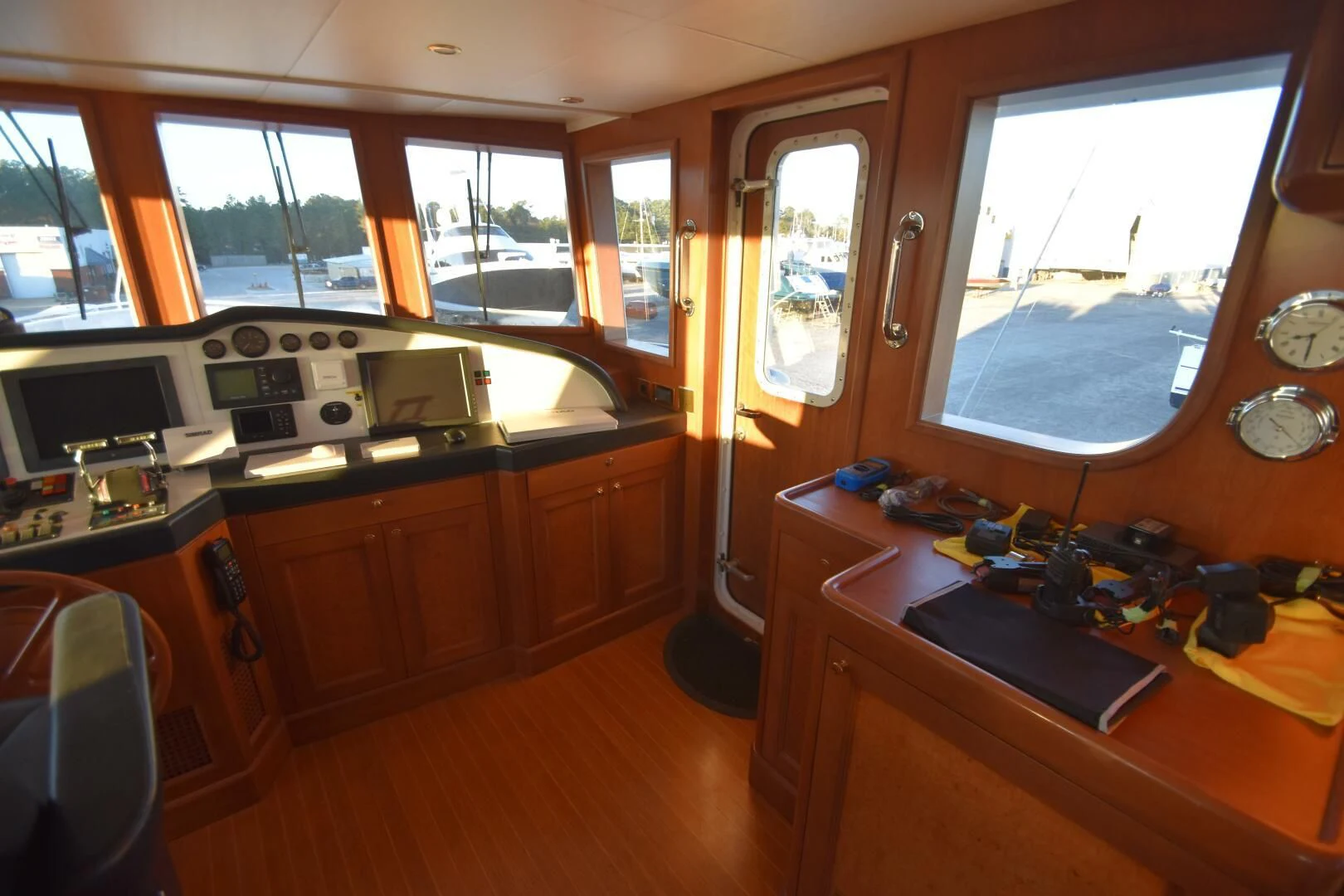 a room with a desk and a window aboard BLUE SEAS Yacht for Sale