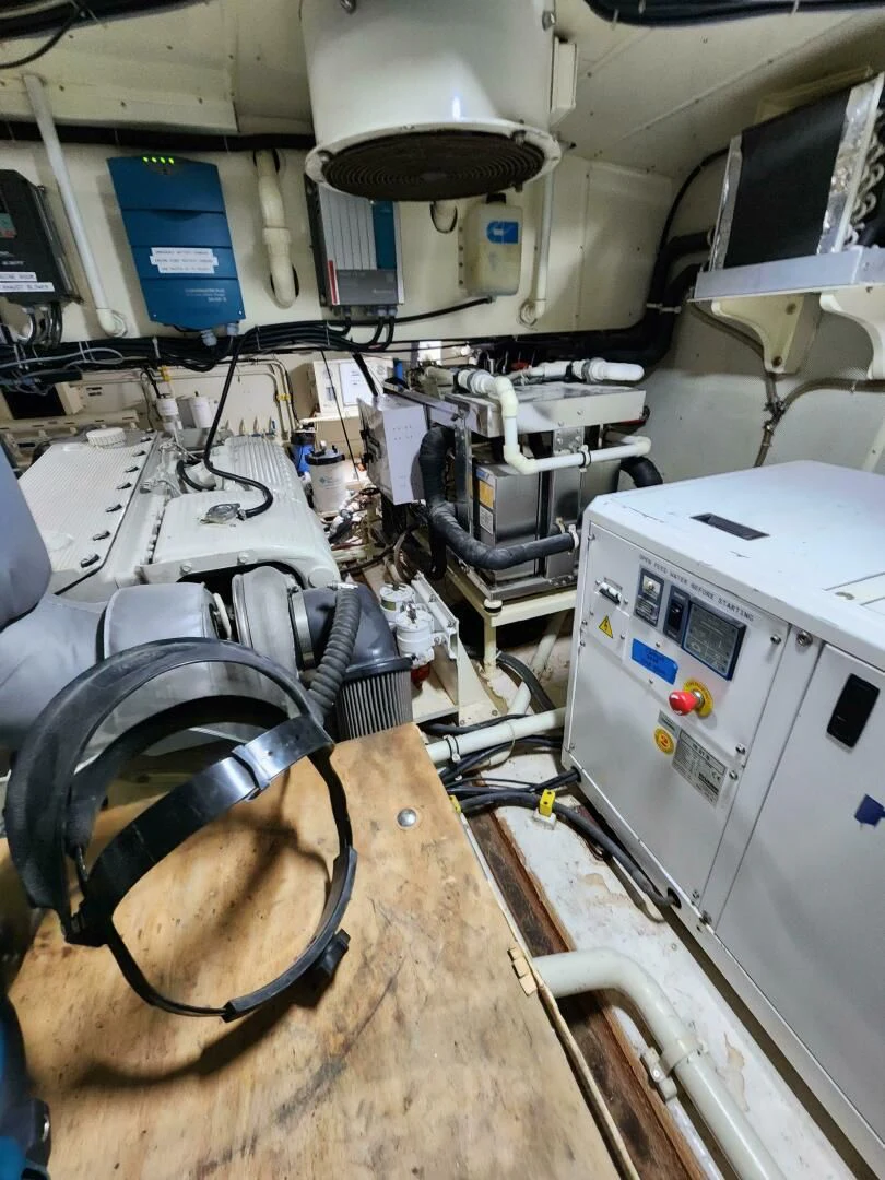 a close-up of a machine aboard BLUE SEAS Yacht for Sale