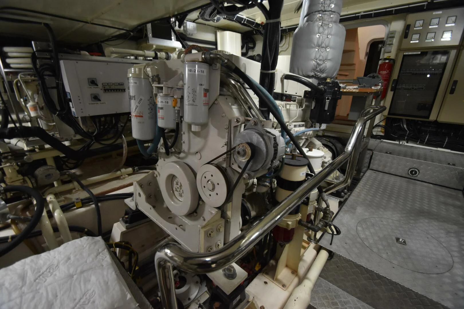 a machine with many wires aboard BLUE SEAS Yacht for Sale