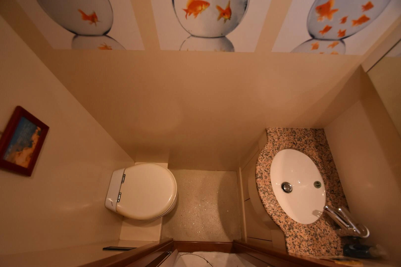 a bathroom with a toilet and sink aboard BLUE SEAS Yacht for Sale