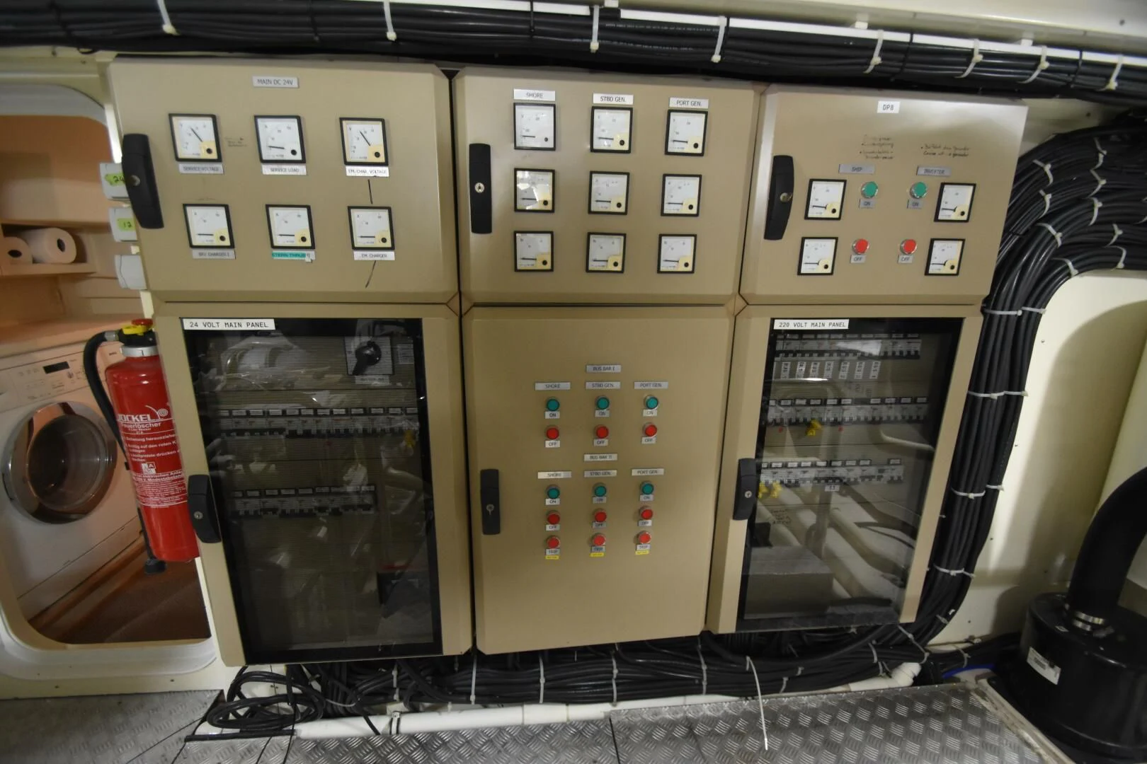 a group of computer parts aboard BLUE SEAS Yacht for Sale