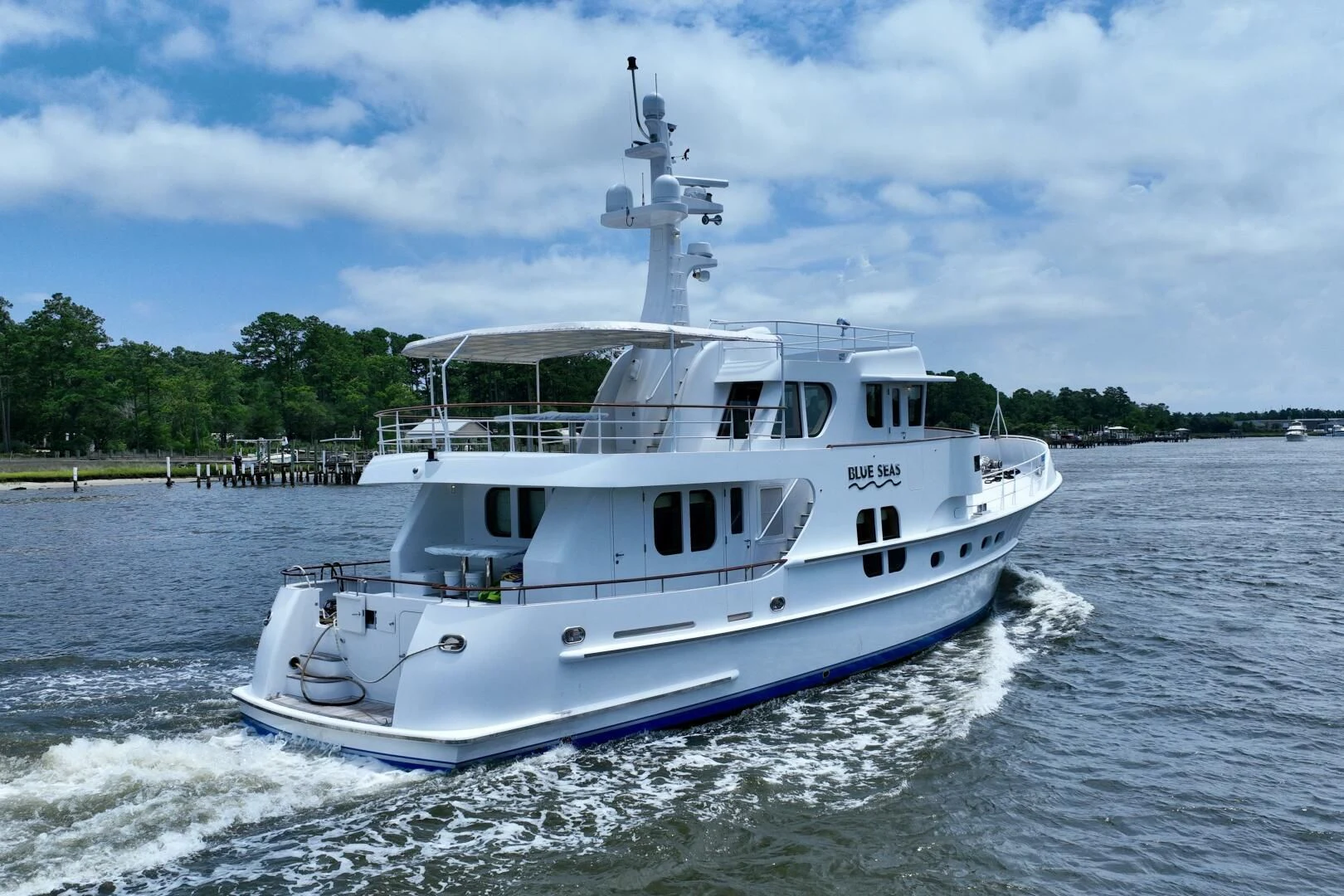 a boat on the water aboard BLUE SEAS Yacht for Sale