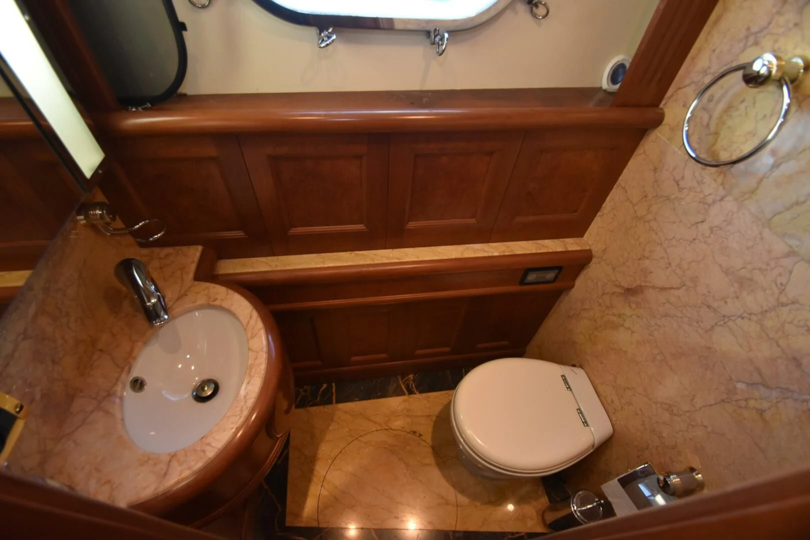 a bathroom with a sink and toilet aboard BLUE SEAS Yacht for Sale