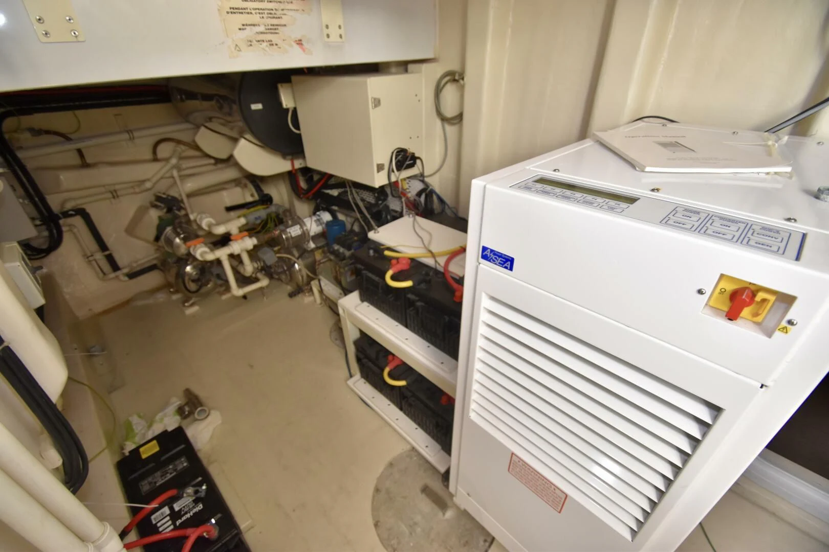 a room with machinery and tools aboard BLUE SEAS Yacht for Sale