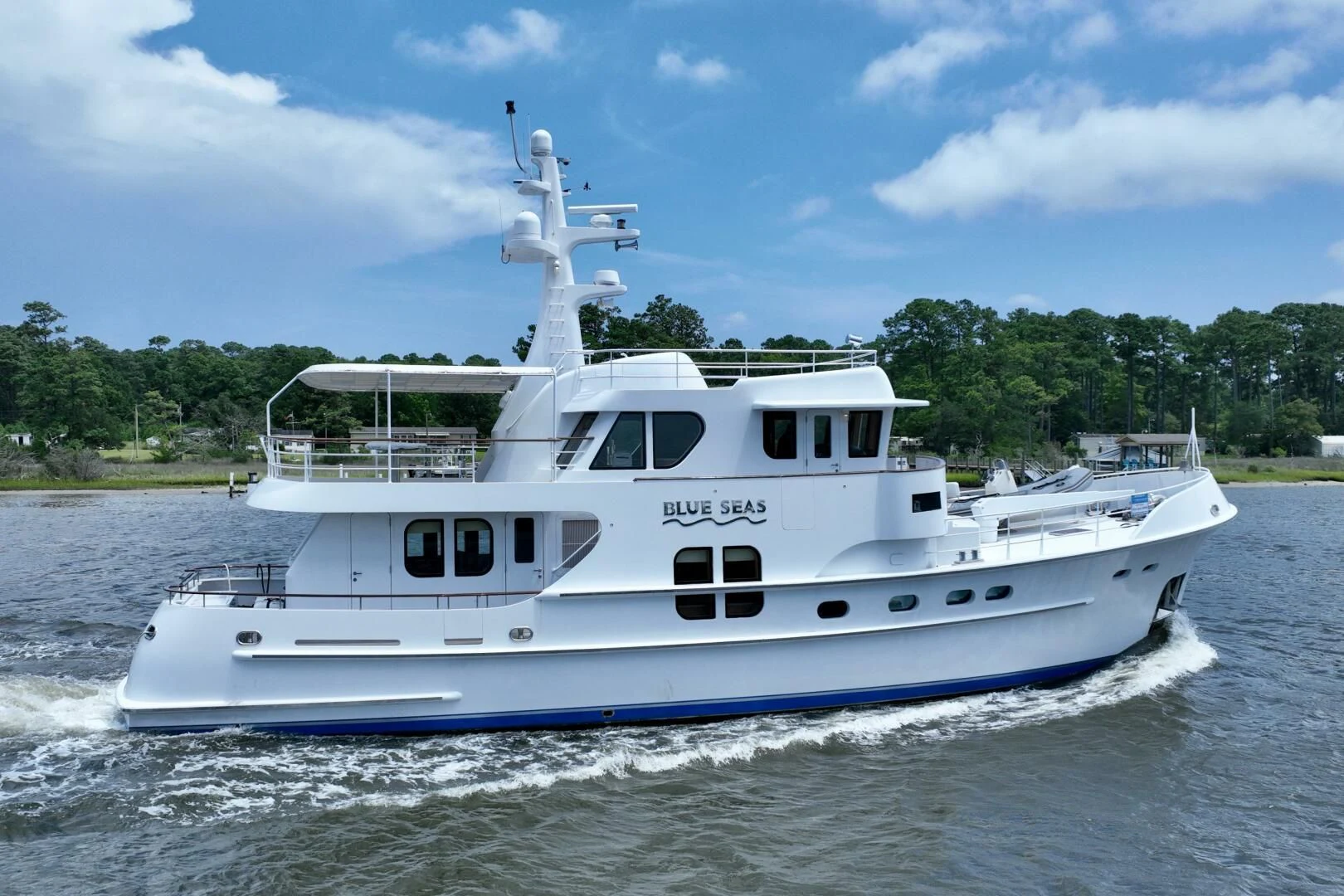 a boat on the water aboard BLUE SEAS Yacht for Sale