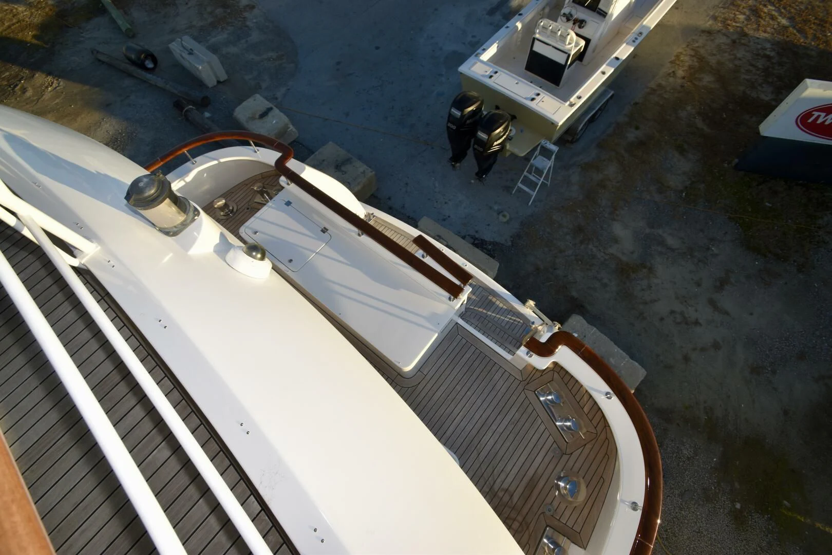 a group of cars parked in a parking lot aboard BLUE SEAS Yacht for Sale