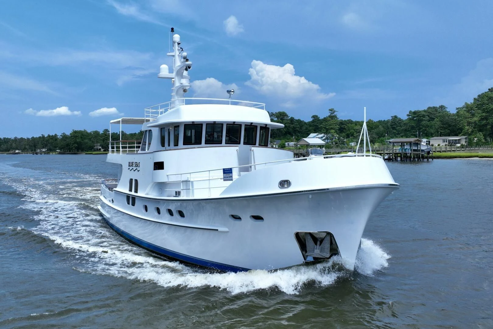a boat on the water aboard BLUE SEAS Yacht for Sale
