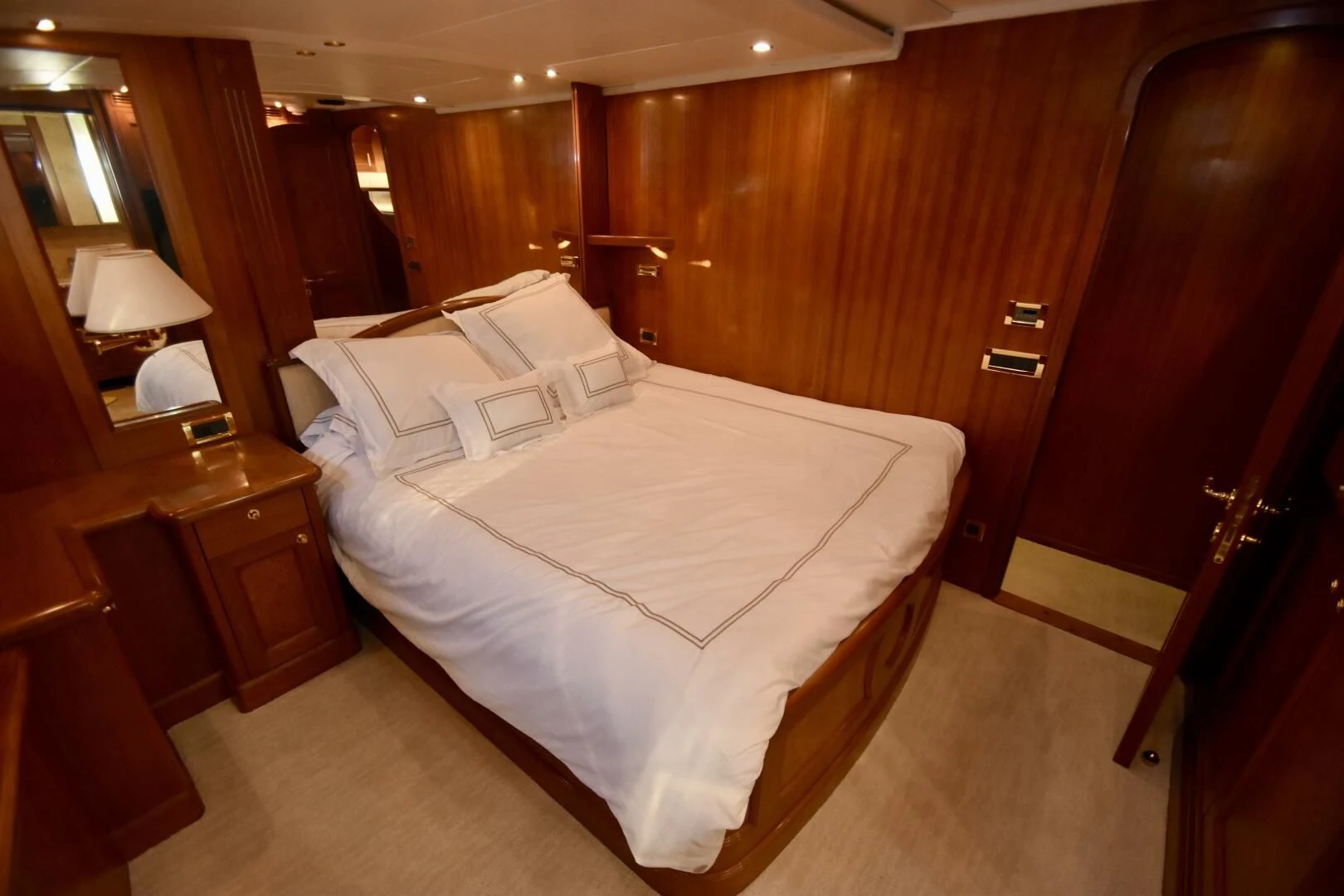 a bed in a room aboard BLUE SEAS Yacht for Sale