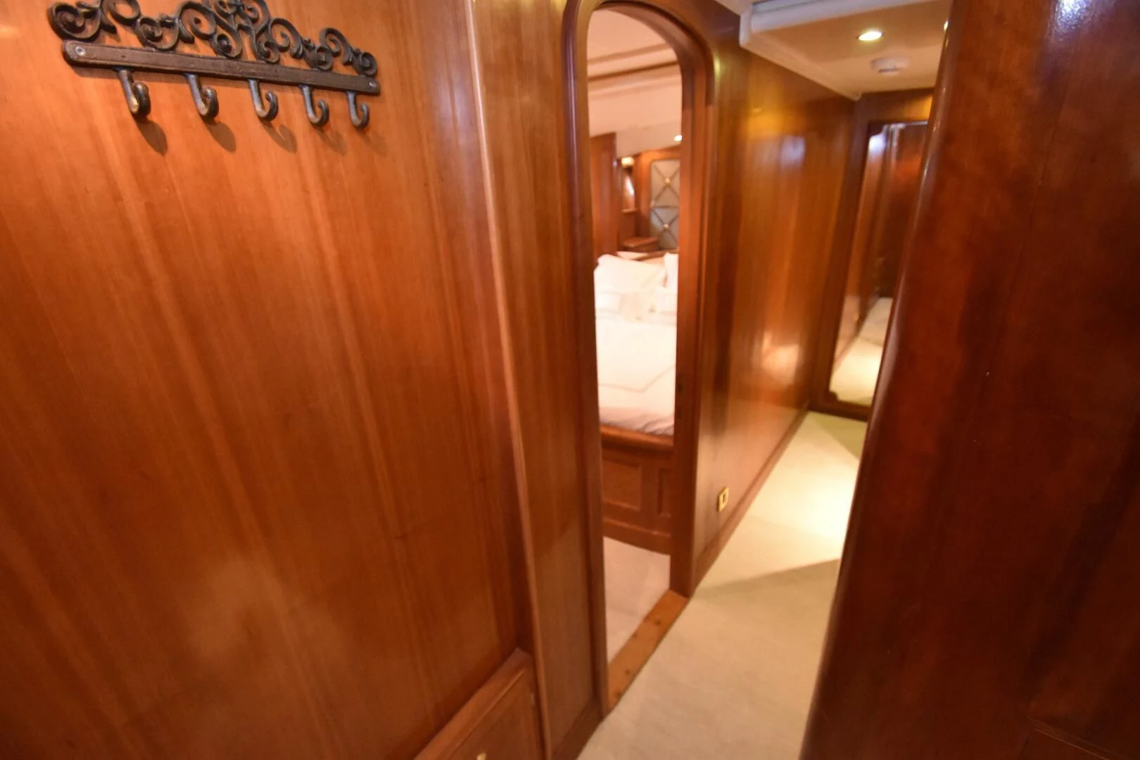 a wood door with a mirror aboard BLUE SEAS Yacht for Sale
