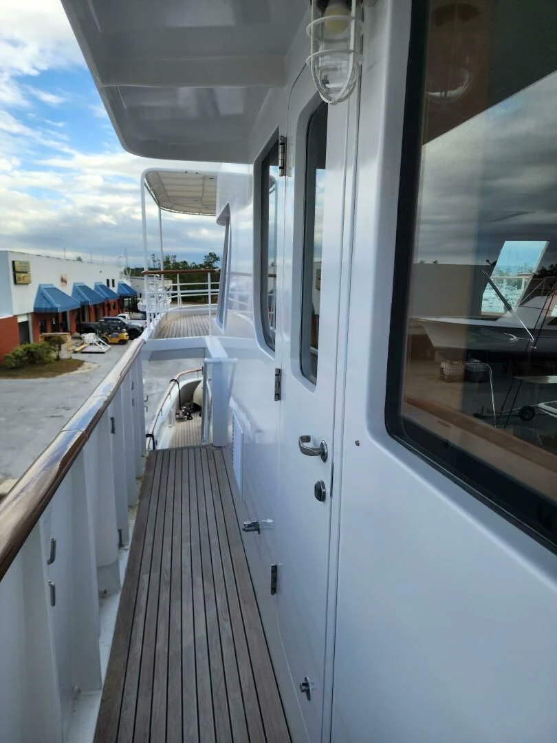 a train on the railway tracks aboard BLUE SEAS Yacht for Sale