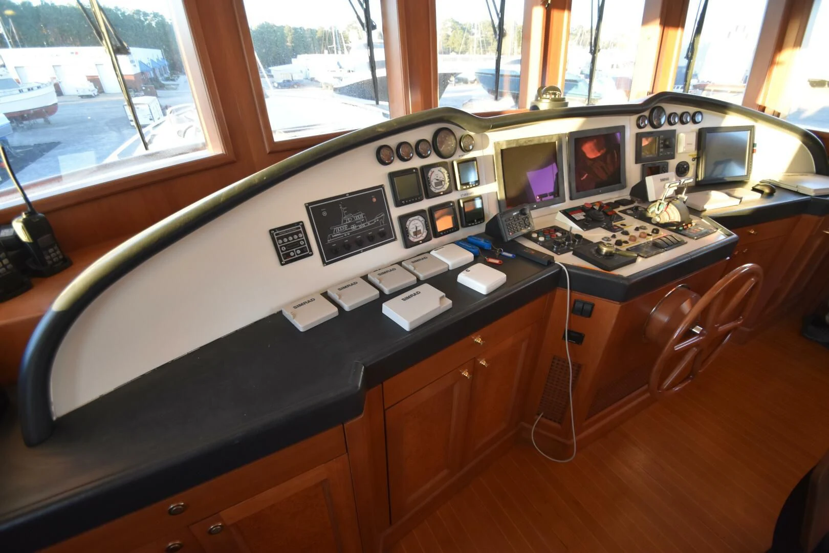 a control panel in a room aboard BLUE SEAS Yacht for Sale