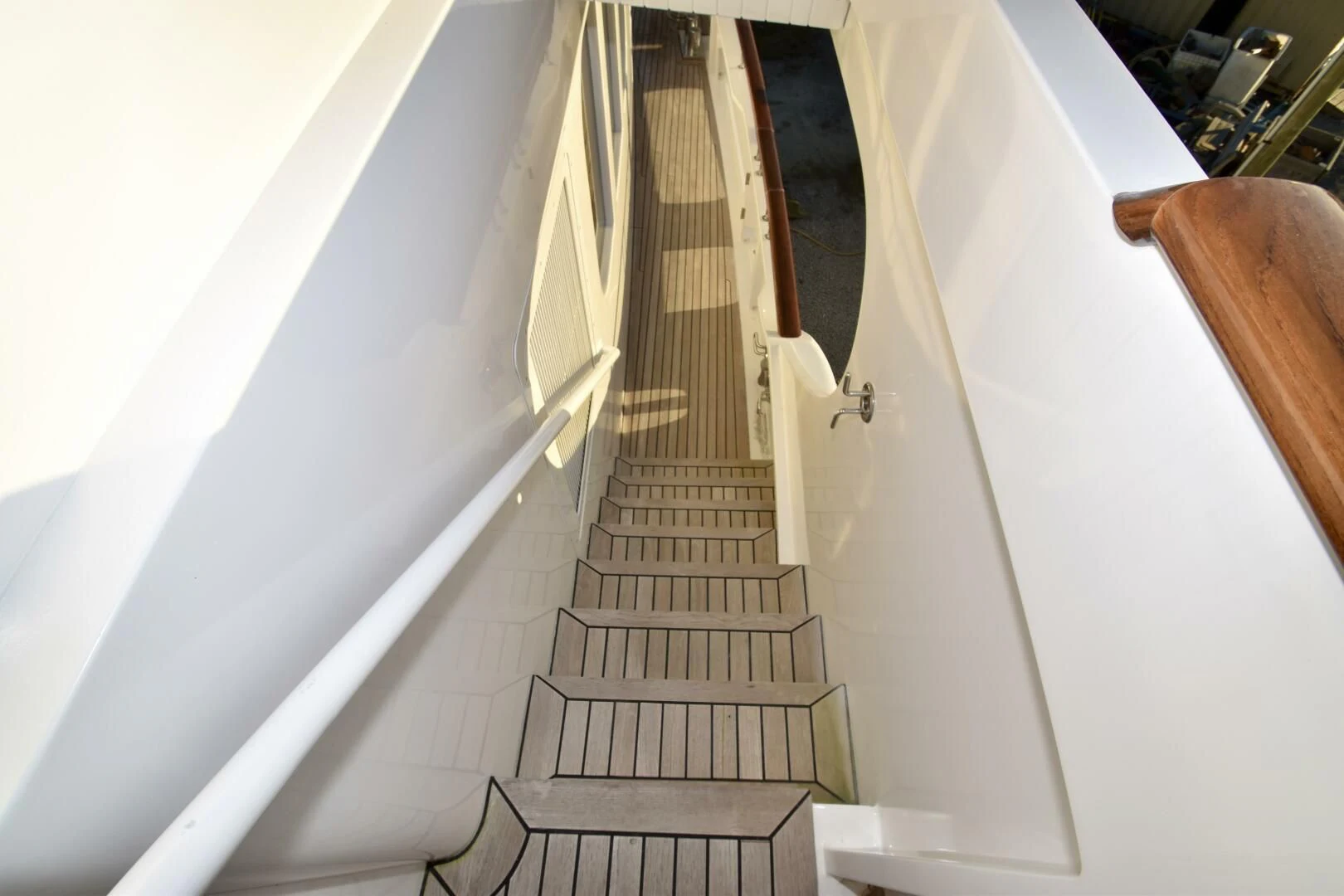 a set of stairs leading up to a building aboard BLUE SEAS Yacht for Sale