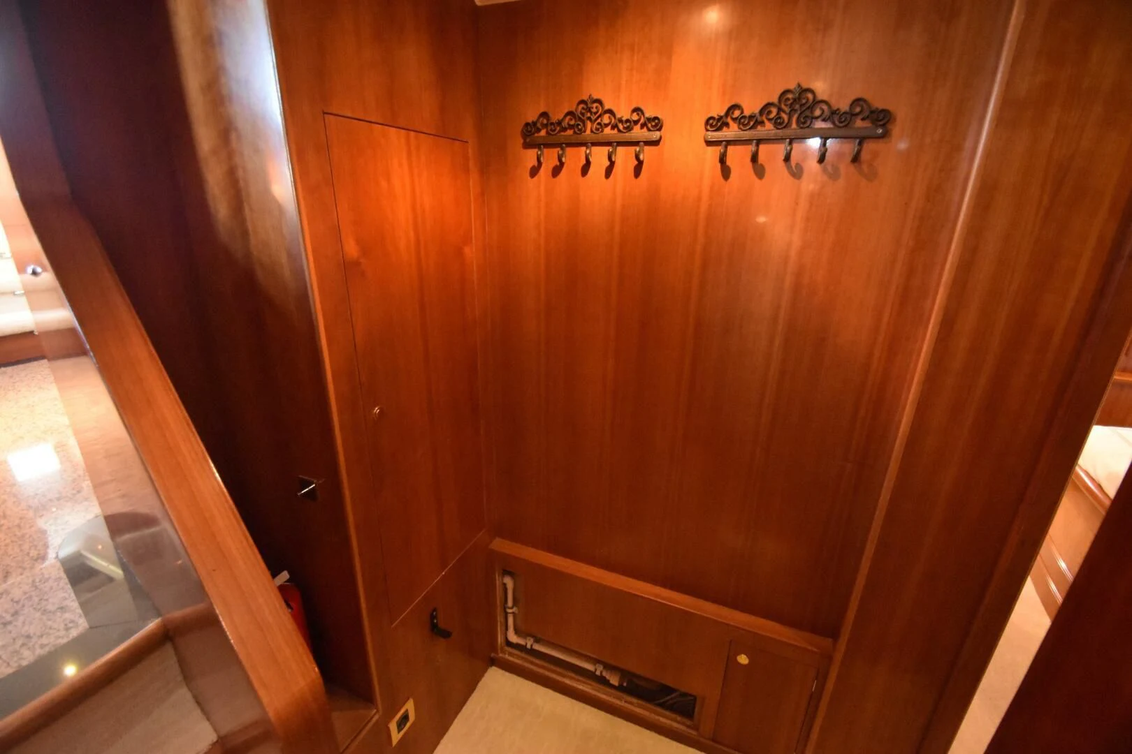 a wooden door with a few cannons on it aboard BLUE SEAS Yacht for Sale