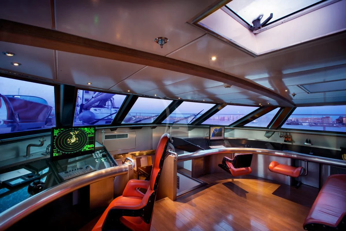 inside of a vehicle aboard DWINGER Yacht for Sale