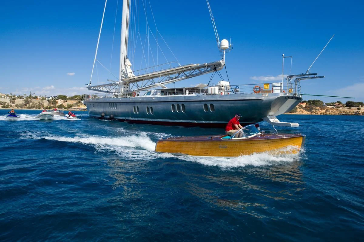 a boat on the water aboard DWINGER Yacht for Sale
