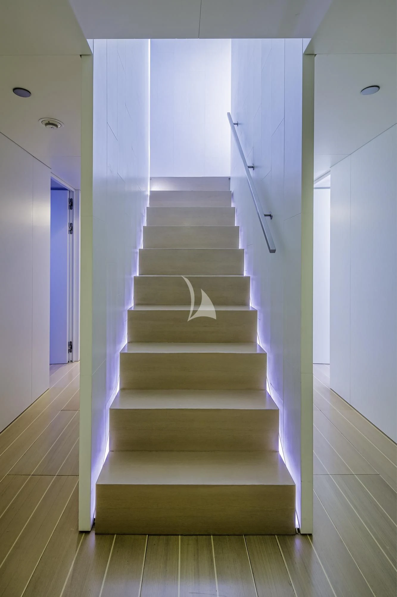 a set of stairs in a house aboard BARACUDA VALLETTA Yacht for Sale