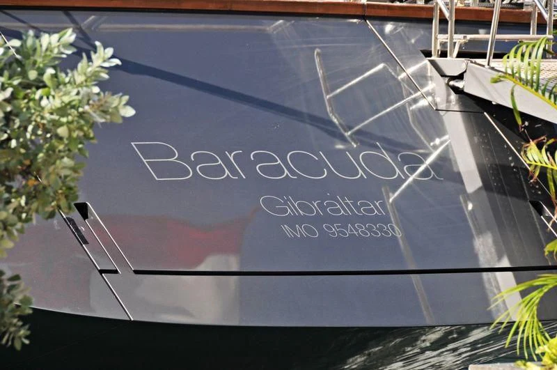 a sign on a building aboard BARACUDA VALLETTA Yacht for Sale