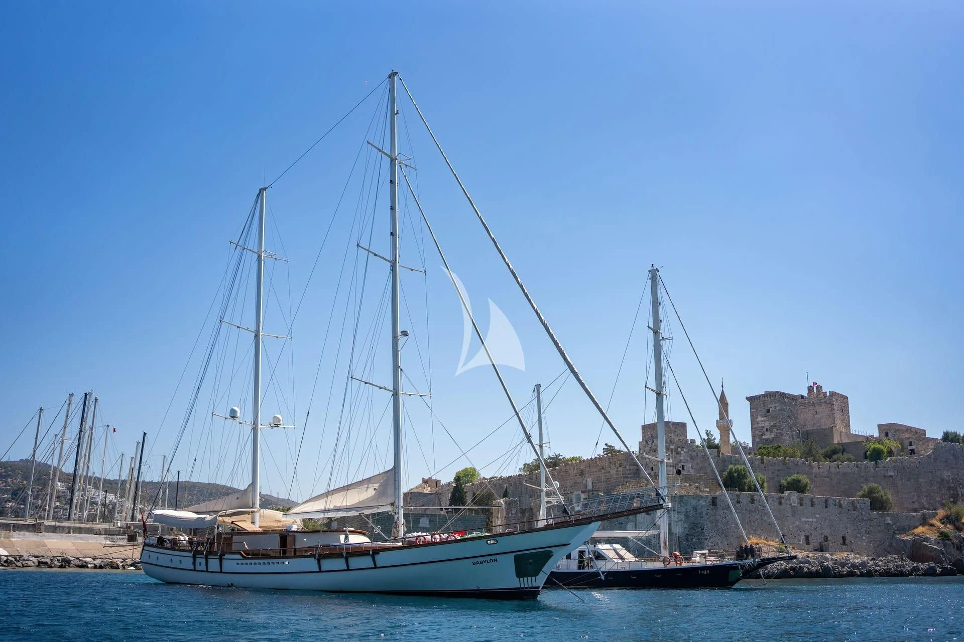 a boat on the water aboard BABYLON Yacht for Sale