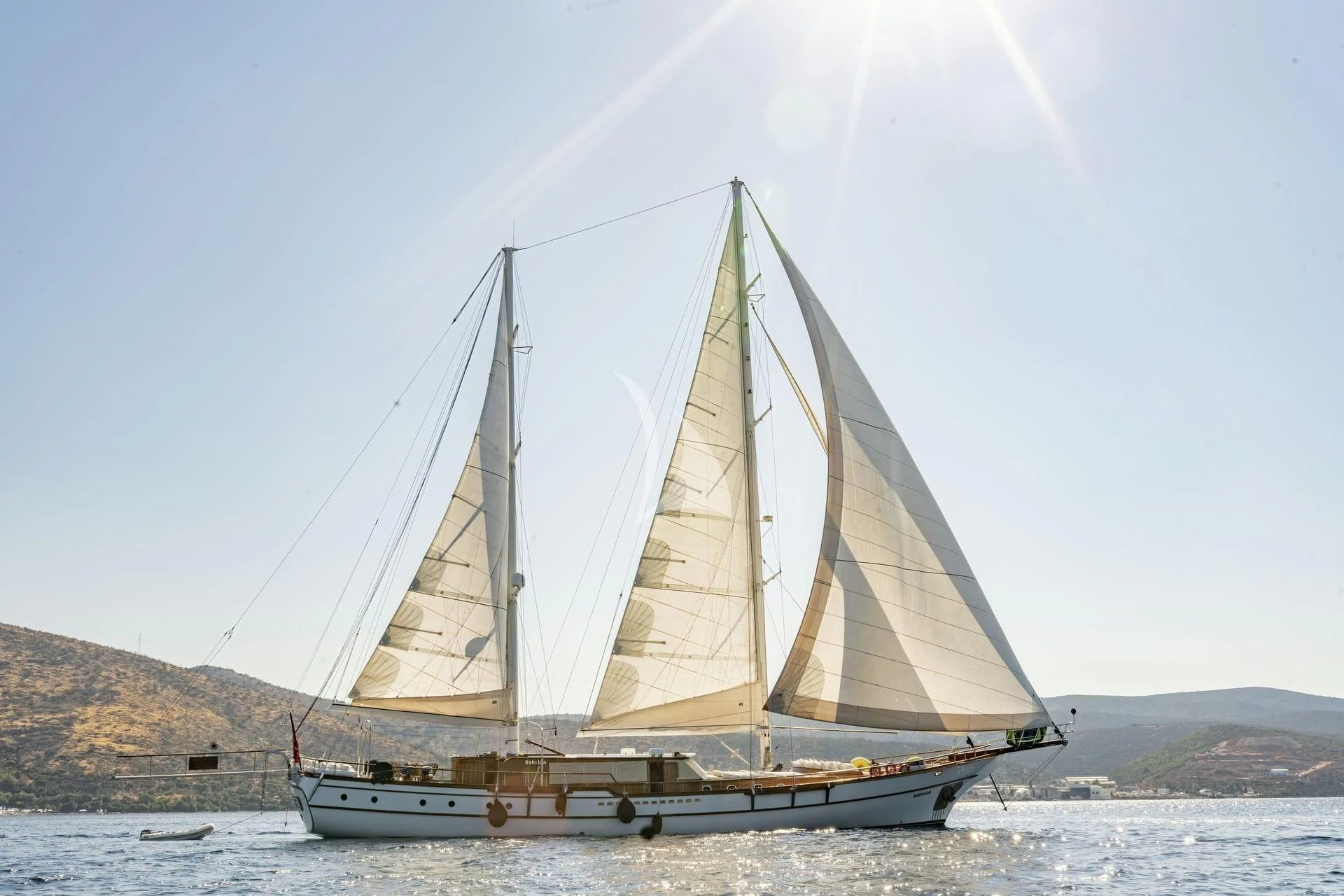 a sailboat on the water aboard BABYLON Yacht for Sale
