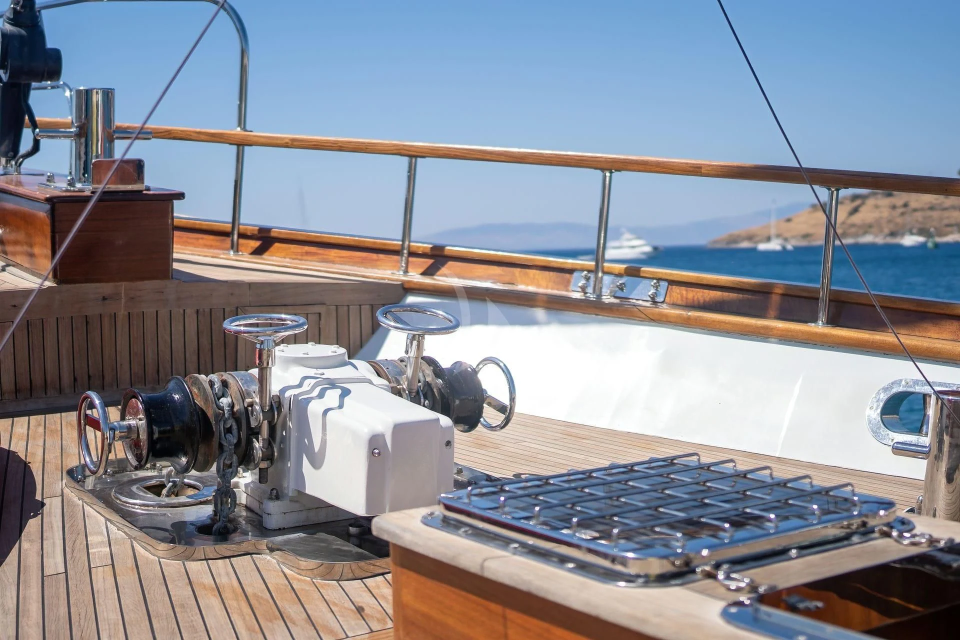 a machine on the deck aboard BABYLON Yacht for Sale