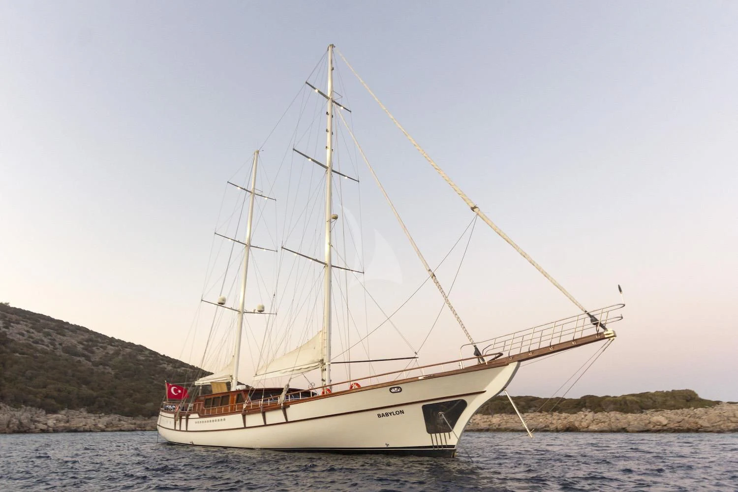 a boat on the water aboard BABYLON Yacht for Sale