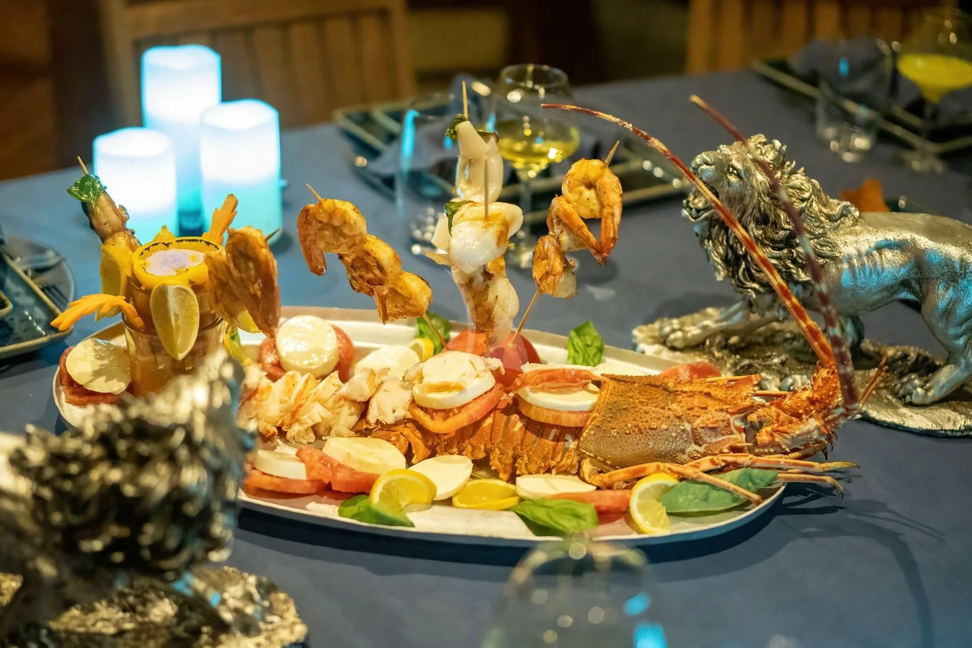 a table with food on it aboard BABYLON Yacht for Sale