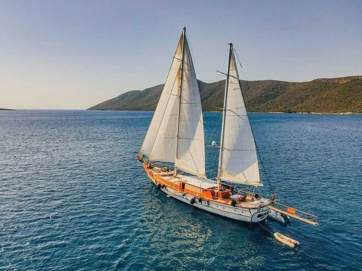 a sailboat on the water aboard BABYLON Yacht for Sale